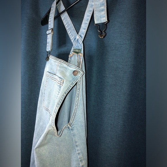 Target Wild Fable Womens Overalls Cut Off Dress Skirt Size XSmall Denim - Picture 15 of 17
